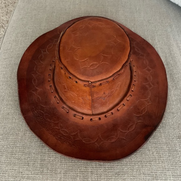 Hand stitched Leather Hat. Made in Mexico. - Picture 2 of 10